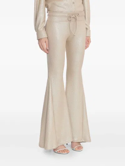 Amir Slama X Astrid Drawstring Flared Trousers In Neutral