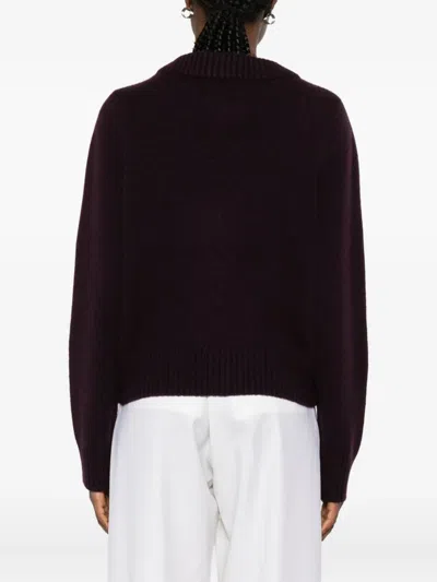 Soft Goat Chunky V-neck Sweater In Brown