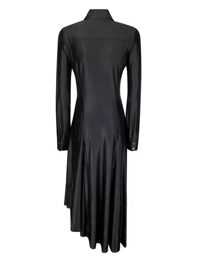 Rabanne Stretch Viscose Draped Midi Dress In Black