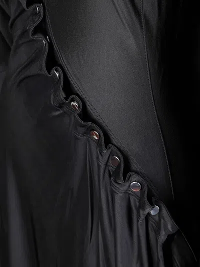 Rabanne Stretch Viscose Draped Midi Dress In Black