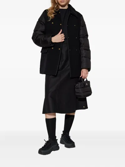 Moncler Chaillo Wool Down Coat In Black