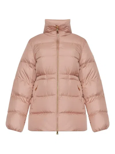 Moncler Womens Medium Pink Brossette Quilted Shell-down Jacket In Pink