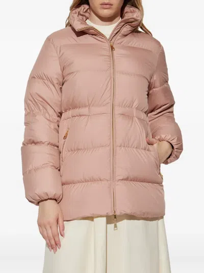 Moncler Womens Medium Pink Brossette Quilted Shell-down Jacket In Pink
