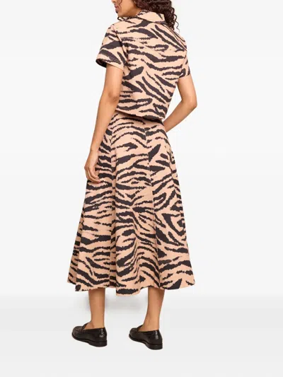 Cara Cara Zebra-print Skirt In Multi