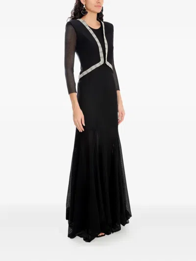 Amir Slama X Astrid Mesh-panel Maxi Dress In Black