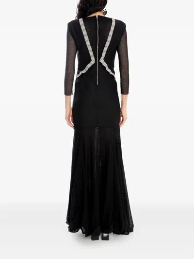 Amir Slama X Astrid Mesh-panel Maxi Dress In Black