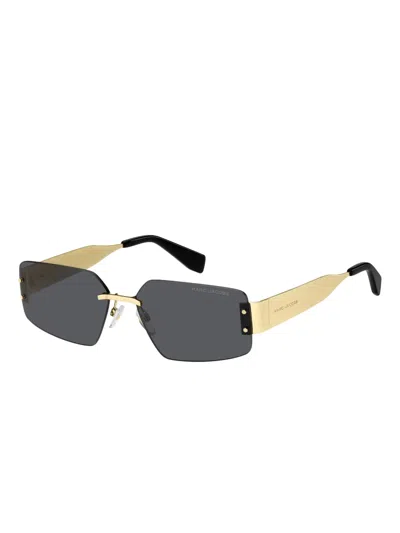 Marc Jacobs Chain-strap Rectangle-frame Sunglasses In Gray