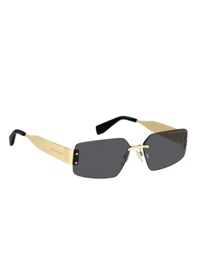 Marc Jacobs Chain-strap Rectangle-frame Sunglasses In Gray