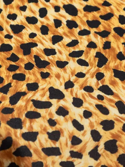 Versace Medusa-motif Leopard-print Top In Brown