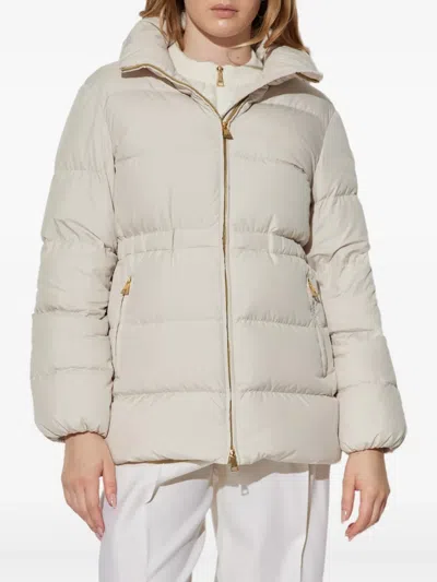 Moncler Womens Natural Brossette Quilted Shell-down Jacket In White
