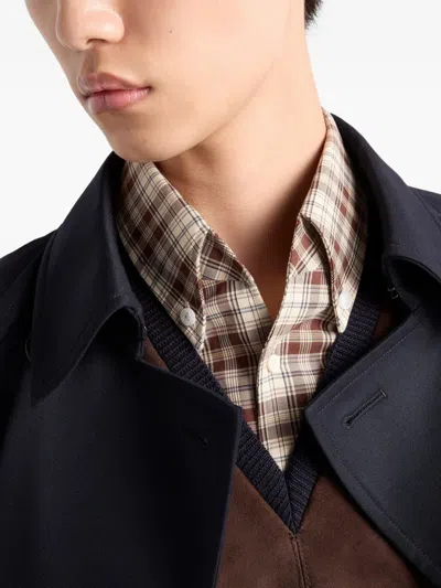 Prada Superfine Wool And Suede Sweater In Multi