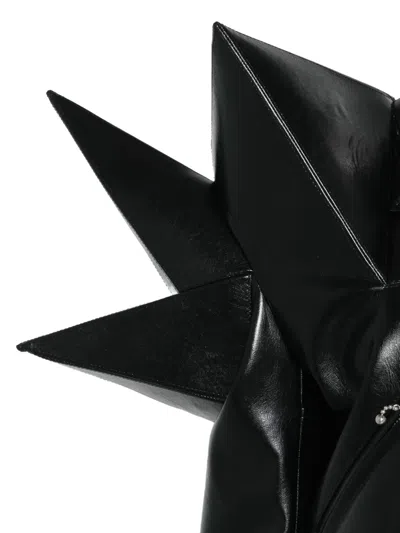 Junya Watanabe Spike-detail Leather Biker Jacket In Black