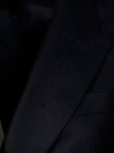 Tagliatore Double-breasted Blazer With Sharp Lapel And Gold-tone Buttons In Blue