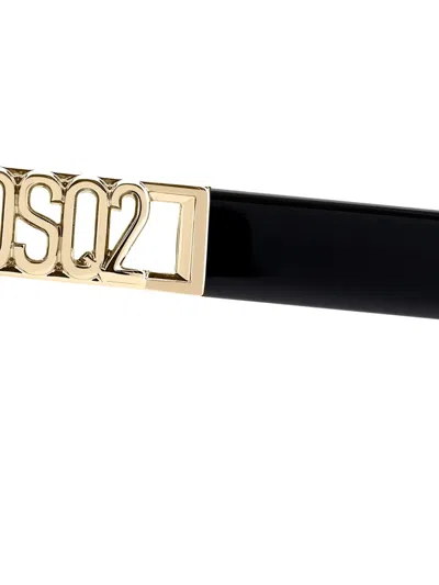Dsquared2 Logo-plaque Rimless Sunglasses In Gold