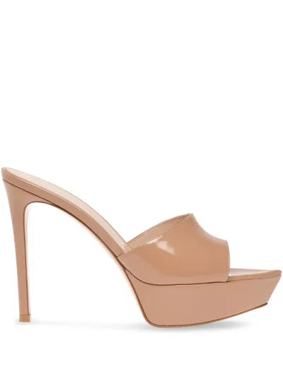 Gianvito Rossi 100mm Dasha Platform Pointed-toe Sandals In Brown