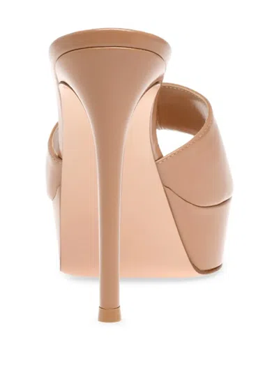 Gianvito Rossi 100mm Dasha Platform Pointed-toe Sandals In Brown