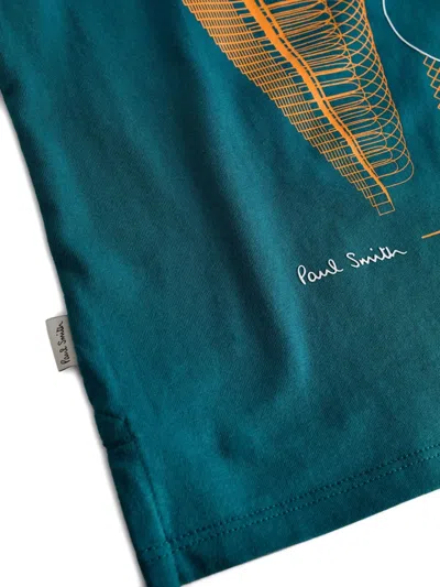 Paul Smith Junior Logo-print Long-sleeved T-shirt In Blue