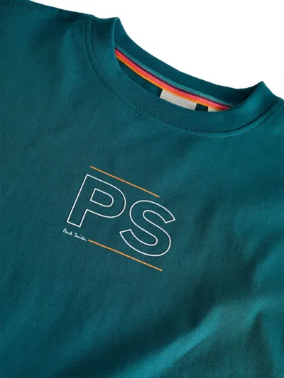 Paul Smith Junior Logo-print Long-sleeved T-shirt In Blue