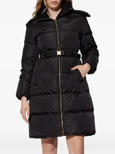 Moncler Briant Long Coat Jackets Black In Black