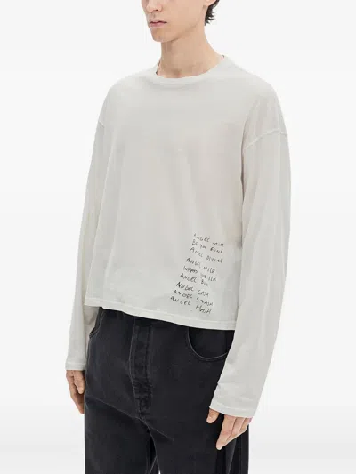 Ann Demeulemeester Bike Printed Long-sleeve T-shirt In Neutral