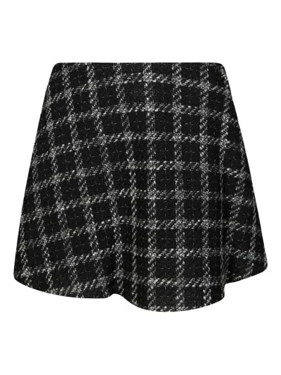 Diesel Checked Gonna A-line Skirt In Black