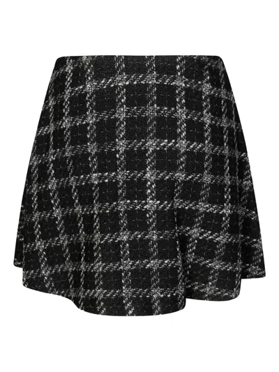 Diesel Checked Gonna A-line Skirt In Black