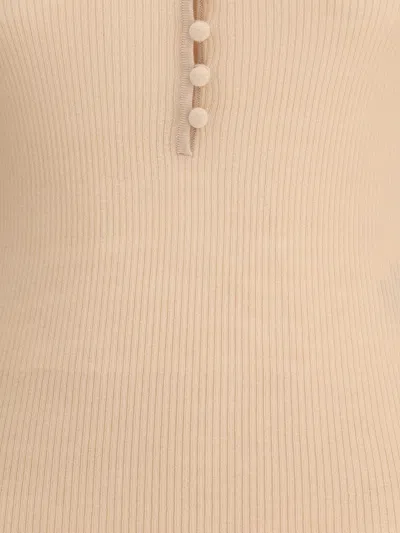 Chloé Chloè Wool Henley Shirt In Neutral