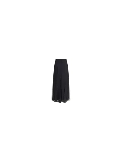 Chloé Maxi Skirt With Sheer Overlay And Flowy Design In Black