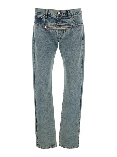 Jordanluca Zipper Jeans In Blue