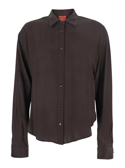 Merci Long Sleeve Shirt In Brown