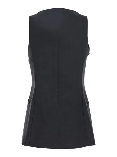 Merci Button Vest In Gray