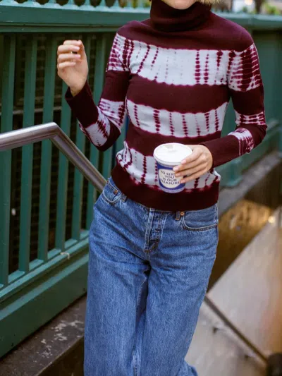 Cara Cara Reese Turtleneck Tie-dyed Top In Red