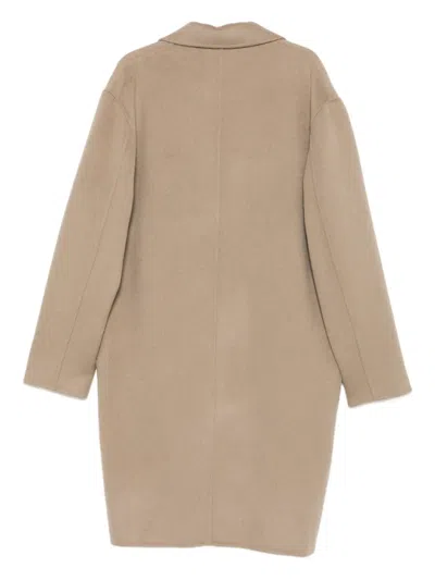 Frei-mut Single-breasted Coat In Brown