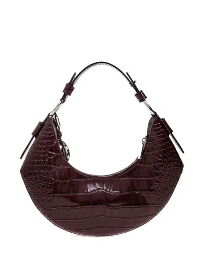 Michael Michael Kors Medium Koa Crocodile-effect Logo-charm Shoulder Bag In Burgundy
