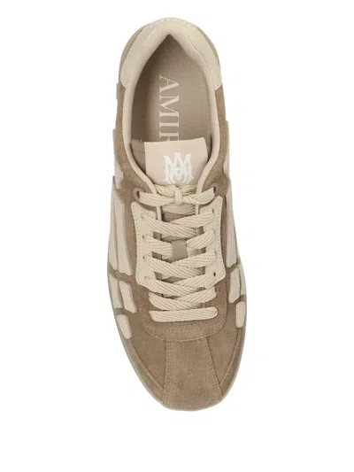 Amiri Beige Calf Leather Bos Taurus Athletic Sneakers In Multi