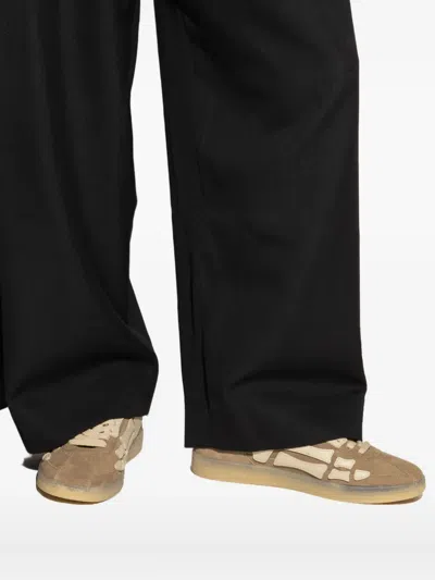 Amiri Beige Calf Leather Bos Taurus Athletic Sneakers In Multi