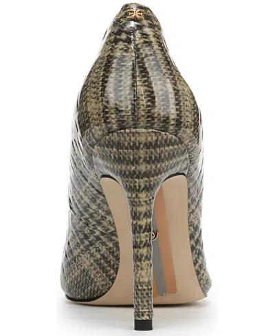 Sam Edelman Hazel Pointed Toe Pump Khaki Multi Satin Fabric In Multi