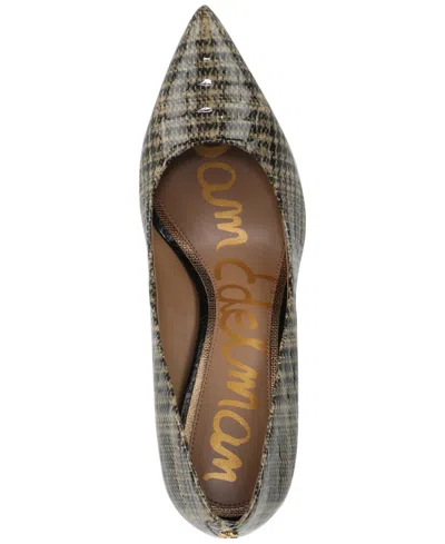 Sam Edelman Hazel Pointed Toe Pump Khaki Multi Satin Fabric In Multi