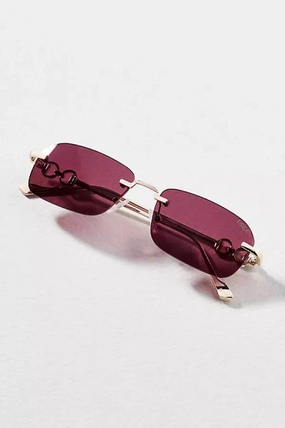 I-sea Rectangle Slim Sunglasses In Pink