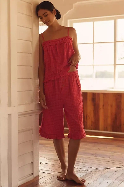 Lyrebird Ruffle Bermuda Shorts In Red