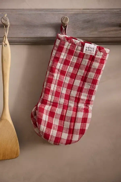 Terrain Red Gingham Linen Oven Mitt