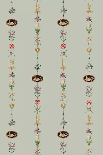 Mitchell Black Neo-classical Striped Wallpaper