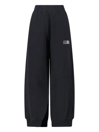 Mm6 Maison Margiela Numeric Track Pants In Black
