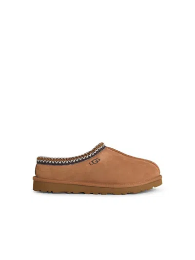 Ugg Slip-on Clog In Soft Suede With Sheepskin Lining In Brown