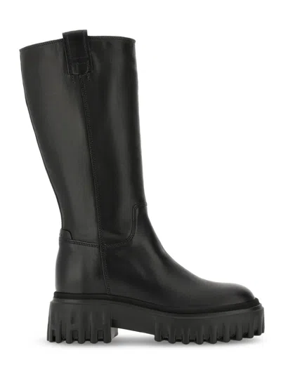 Hogan Knee-high Boots With Chunky Sole And Pull Tab In Multi