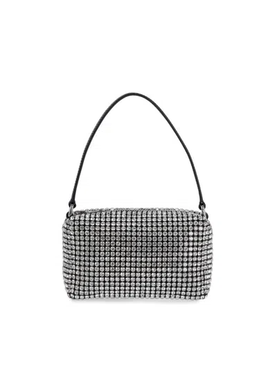 Alexander Wang Rhinestone Chain-mesh Medium Pouch Shoulder Bag In Black