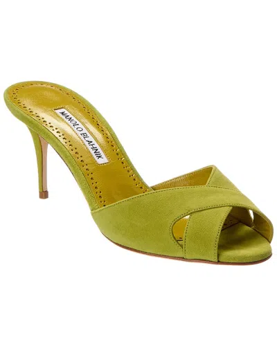 Manolo Blahnik Mumbimu 70 Suede Mule In Multi