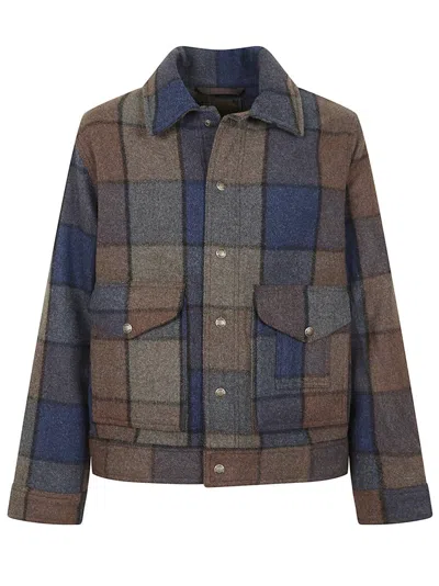 Filson Mackinaw Checked Wool Jacket In Blue