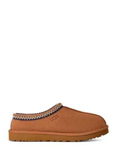 Ugg Slip-on Clog In Soft Suede With Sheepskin Lining In Brown