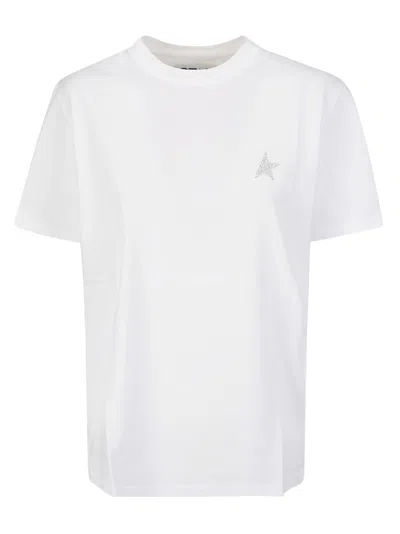 Golden Goose Star White Cotton Crew-neck T-shirt In White